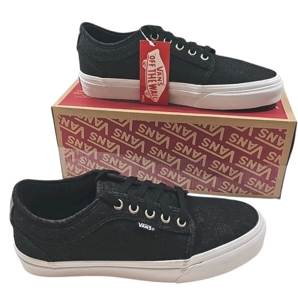VANS ~Woman 8; Men's 7~ Chukka Low Denim Black Pewter White Canvas Sneakers NEW.